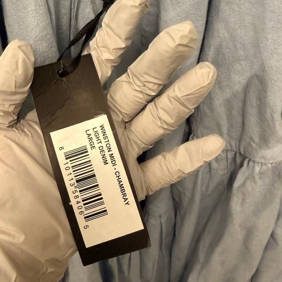 Azeeza NEW Winston Chambray Midi Dress Cottagecore Fairy‎ Large Feminine - Picture 8 of 10